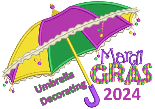 Umbrella Decorating Eureka Springs Mardi Gras